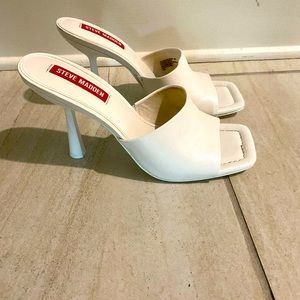 WHITE high heel mule